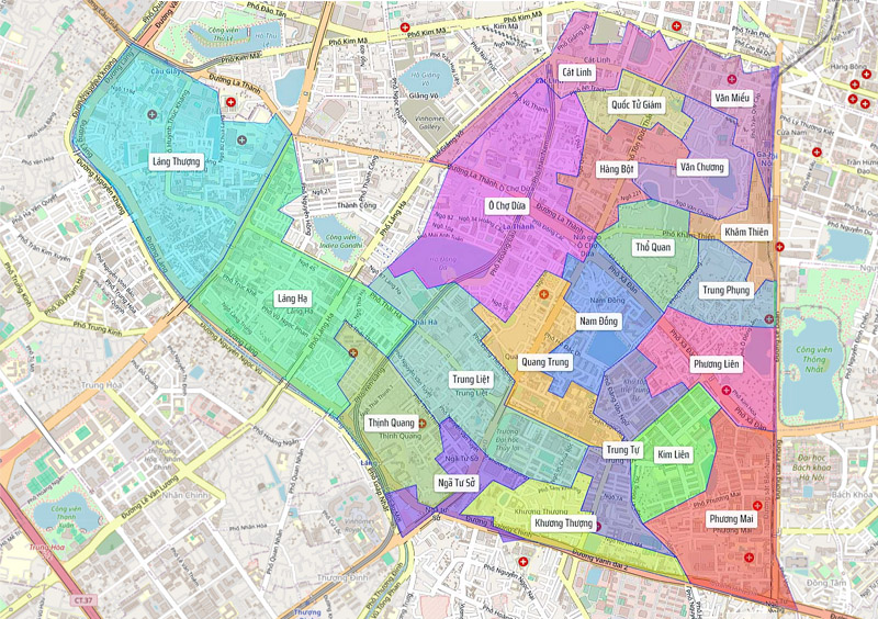 Bản đồ các Phường Quận Đống Đa