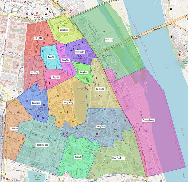 Bản đồ các phường quận Hoàn Kiếm