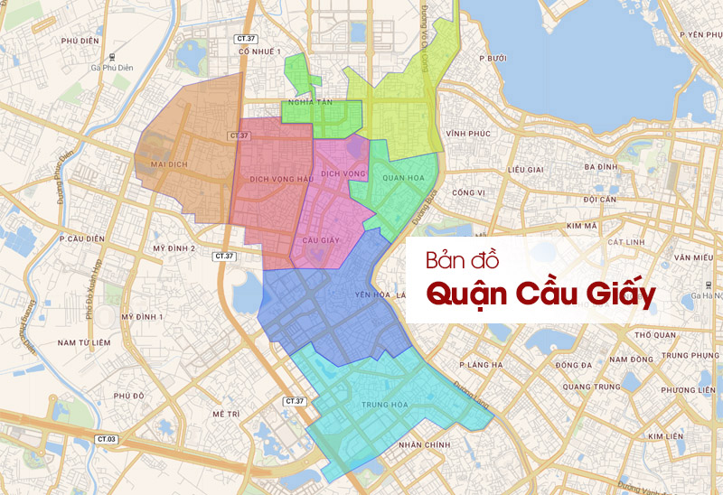 bản đồ quận Cầu Giấy